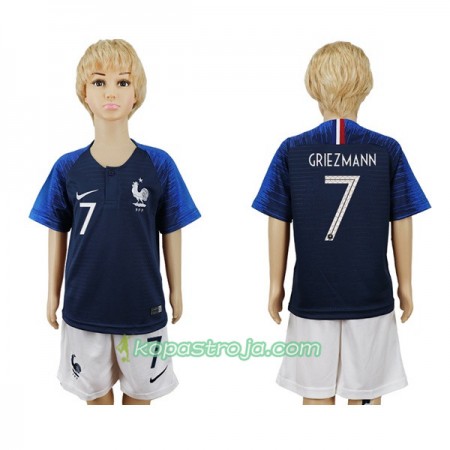 Billiga Fotbollströjor Frankrike Griezmann 7 Barn VM 2018 Hemma tröja